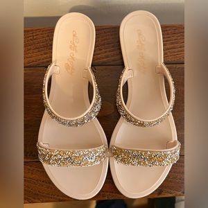 Naughty Monkey NWOT Rhinestone Jelly Sandals Size 8
